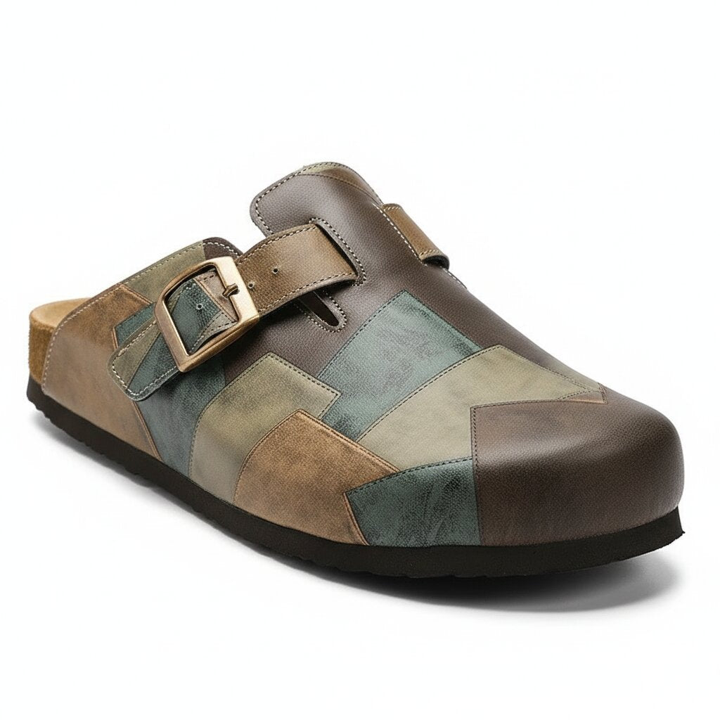 Sutton Patchwork Leather Clogs