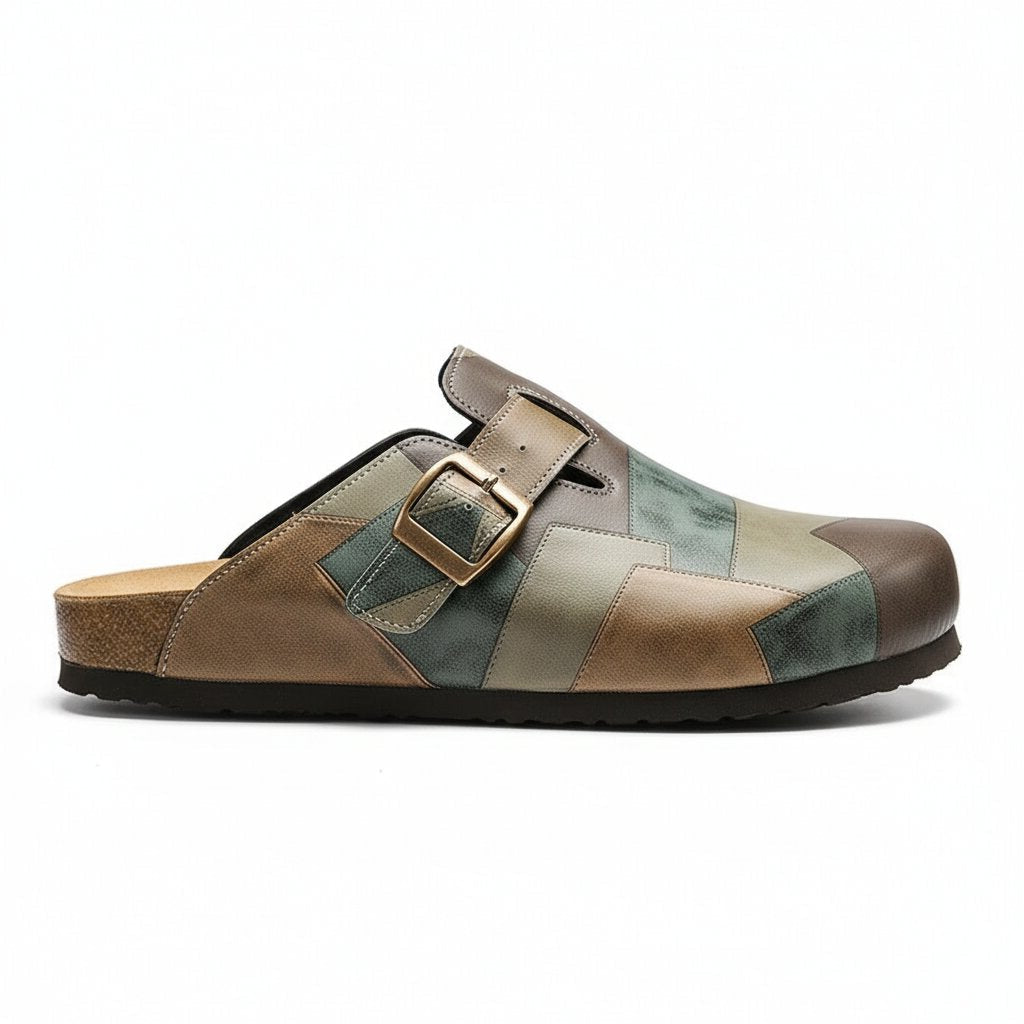 Sutton Patchwork Leather Clogs