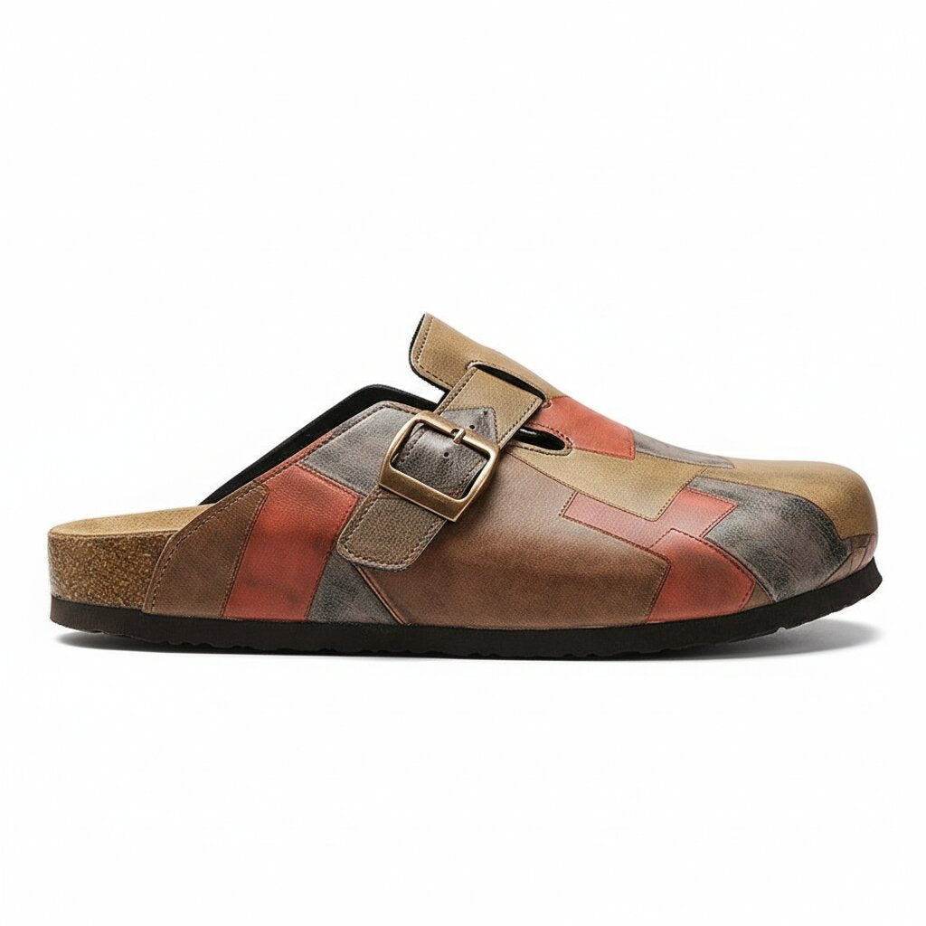 Sutton Patchwork Leather Clogs